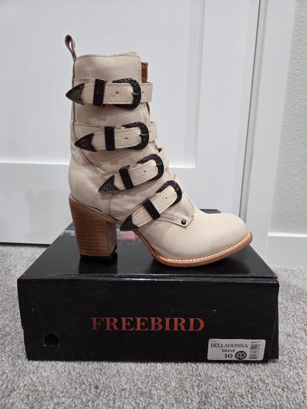 *Brand New* Amazing Beige Belladonna Bootie by Freebird, Size 10